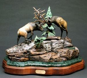 Barry Stein Conflict of the Vanities Bronze Wildlife Sculpture