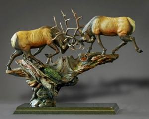 Barry BAR Royal ConflictStein Royal Conflict Bronze Wildlife Sculpture