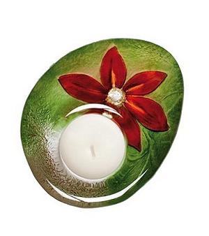 Flora  Red Flower - Mats Jonasson Tealight Candle holder 69014