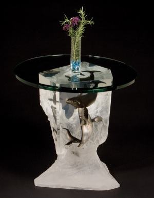 Silent Seranade Humpback Whales Table by Dan Medina
