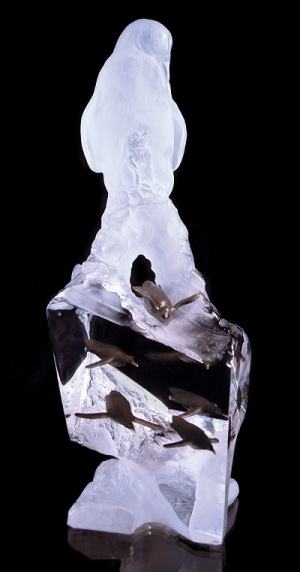 Hearts Song, Penguins Sculpture by Kitty Cantrell