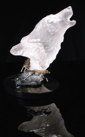 Hunter's Song, Wolf Sculpture by Kitty Cantrell
