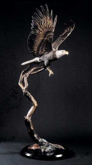 Free Spirit, Bronze Bald Eagle Sculpture by Kitty Cantrell
