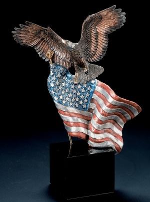 Reaching Higher, Metal Eagle Sculpture by Kitty Cantrell