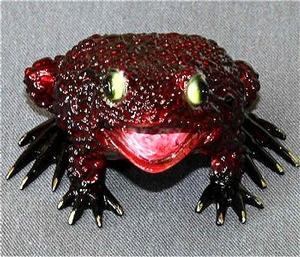 Boobala Red and Black Bronze Frog by Barry Stein