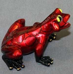 Candy Red Jason Bronze Frog Sculpture by Barry Stein