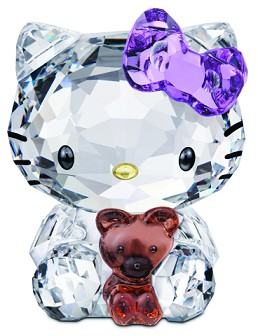 Swarovski Crystal Hello Kitty with Violet Bow Teddy Bear