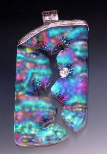 Hidden Treasure Dichroic Pendant AB-Turquoise