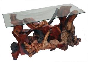 Redwood Burl Modern Console Table DS-19911