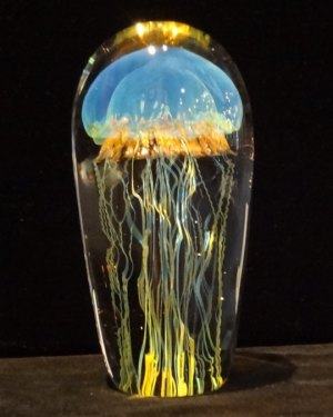 Blue Moon Glass Jellyfish Sculpture by Richard Satava SOLD was $589