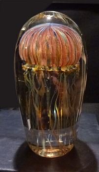 Purple Glass Jellyfish Sculpture Satava med