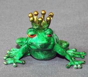 Barry Stein Frog Prince Green Bronze Frog Sculpture