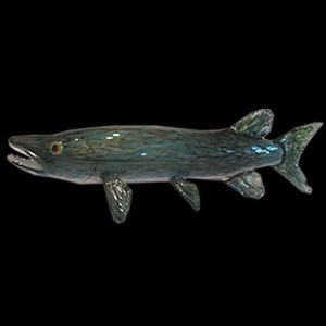 Freshwater Pike Art Glass Fish Sculpture by HOPKO
