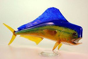 Mahi Mahi Glass Fish Sculpture