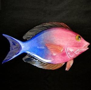 Kole Tang Tropical Reef Glass Fish Sculpture Wall Sculpture