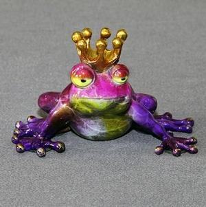 Barry Stein Pink Head Purple Frog Prince Bronze Sculpture