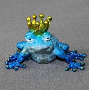 Barry Stein Blue Frog Prince Bronze Sculpture
