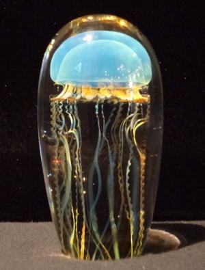 Satava Blue Moon Glass Jellyfish Sculpture