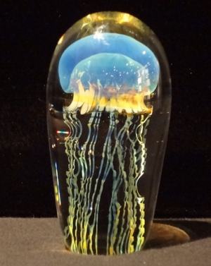 Satava Blue Moon Glass Jellyfish Sculpture -small size