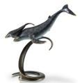 Whale Pair on Wave Sculpture 80231