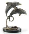 Bronze Double Dolphins on Marble (RET) SALE