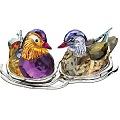 Topaz Swarovski Crystal Mandarin Ducks