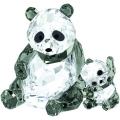 Swarovski Crystal Panda Bear Mother With Baby