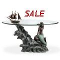 Mermaid Schooner Metal/ glass coffee table retiring SALE