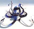Blue tang Hopko art glass Octopus
