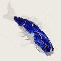 COBALT Blue Koi Fish Glass sculpture
