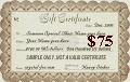 $75 US Gift Certificate