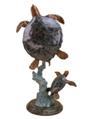 Sea Turtle with Baby Bronze Sealife Sculpture