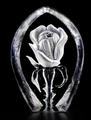 Miniture Rose  - Etched Glass Flower by Mats Jonasson-MJ 88145