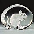 Mouse -Etched Crystal by Mats Jonasson- MJ 33369