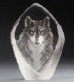 Mats Jonasson Etched Glass Wolf - MJ 33862 sboxale o