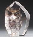 Mats Jonasson Etched Crystal Owl MJ 33863