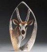 Mats Jonasson Brown Small Antelope -Etched Glass MJ 33864