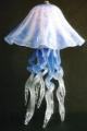 Blue Glass Jellyfish Lamp, Single Dome