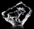 Mats Jonasson  Bull Moose - Miniature Etched Crystal- MJ 88130
