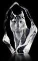 Mats Jonasson Lynx - Miniature Etched Crystal MJ 88135