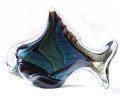 Large Dichroic Black Fish - Infinity Art Glass