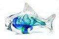 Infinity Art Glass Large Transparent Fish, Blue/Green