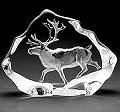 Mats Jonasson Reindeer Crystal Sculpture MJ 33399