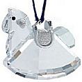 Ornament - Swarovski Rocking Horse in Rhodium -Retired