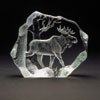 Bull Moose - Etched Crystal by Mats Jonasson-MJ 33566