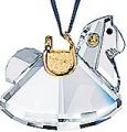 Ornament - Swarovski Rocking Horse in Gold-Retired
