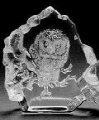 Mats JonassonOwl Baby Etched Crystal Sculpture MJ 33608