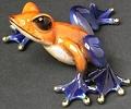 Alysa Orange and Purple Barry Stein Frog Sculpture