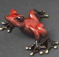 Alysa Red Bronze Frog Sculpture by Barry Stein