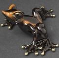 Alysa Orange and Black Barry Stein Bronze Frog Sculpture